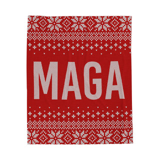 MAGA Christmas Sweater Plush Blanket