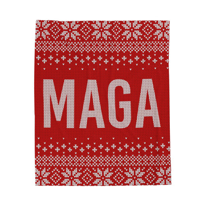 MAGA Christmas Sweater Plush Blanket