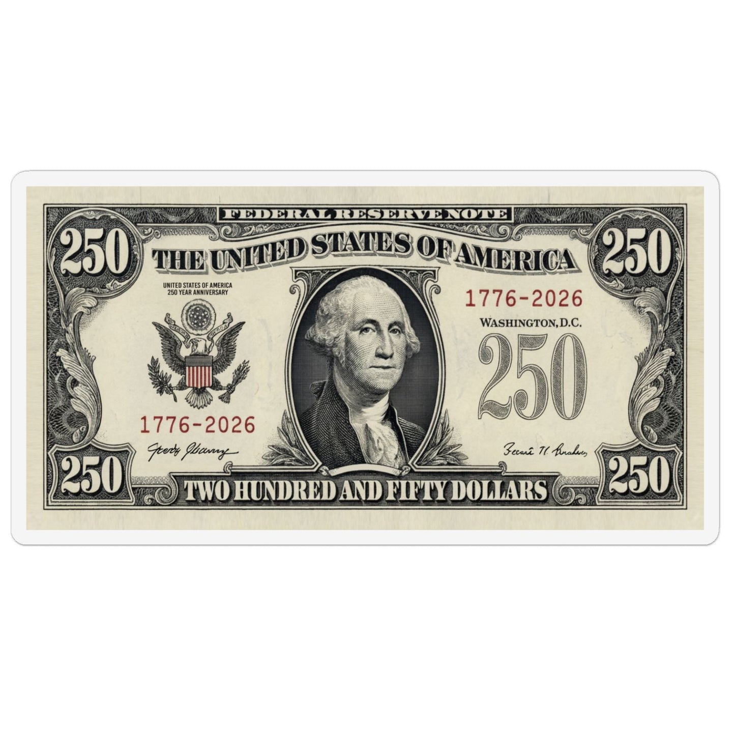 Vintage Dollar Bill Magnet — 250th Anniversary 1776-2026