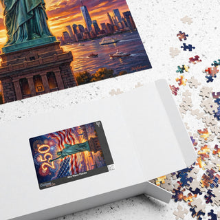 Statue of Liberty 250th Anniversary Puzzle — Patriotic Fireworks Jigsaw