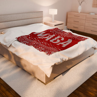 MAGA Christmas Sweater Plush Blanket