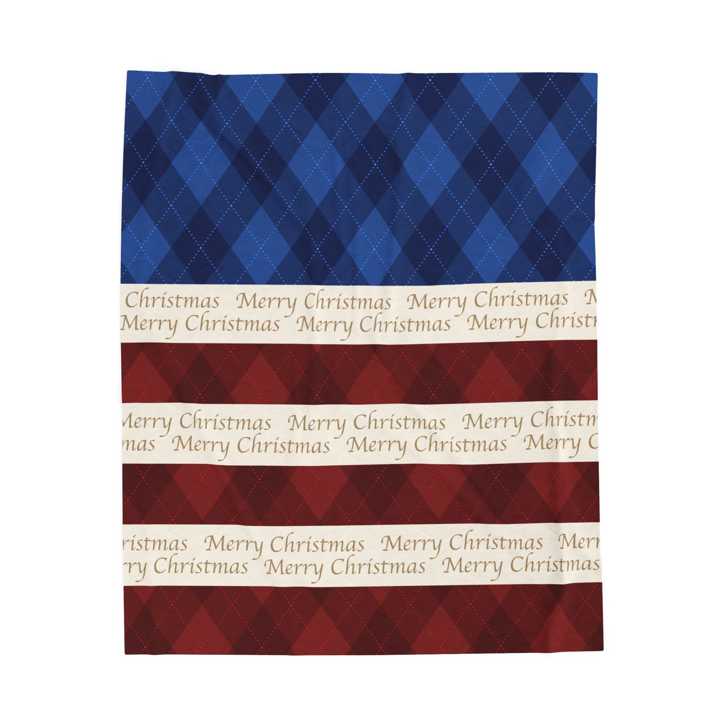 Red White Blue Christmas Plush Blanket