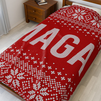 MAGA Christmas Sweater Plush Blanket