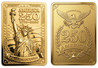 America's 250th Anniversary 3D Gold Trading Card