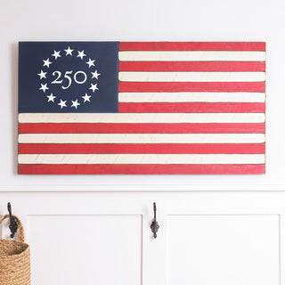 Collective - Freedom 250 Classic Wooden American Flag - Handcrafted Patriotic Wall Art