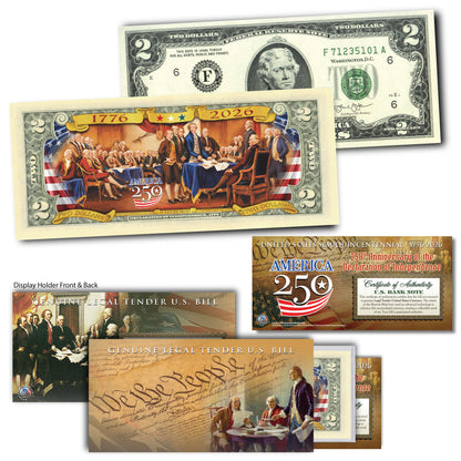 America's 250th Anniversary Collectible $2 Bill - Set of 8