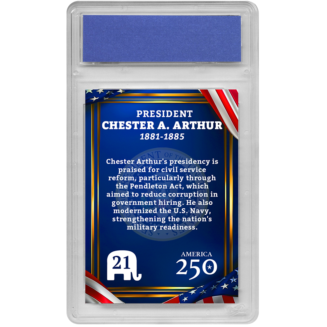 21st President Chester A. Arthur | Republican Presidents Trading Card Collection | Graded Gem Mint 10