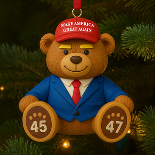 MAGA Bear Christmas Ornament