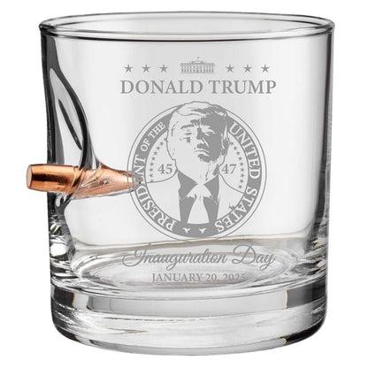 Bulletproof Trump Inauguration Whiskey Glass