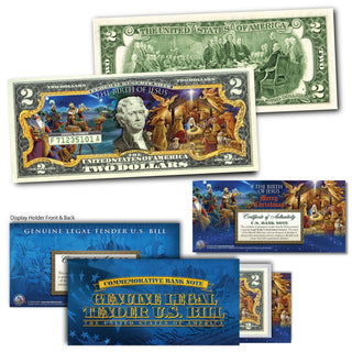 The Birth of Jesus - Collectible Genuine Legal Tender $2 Bill