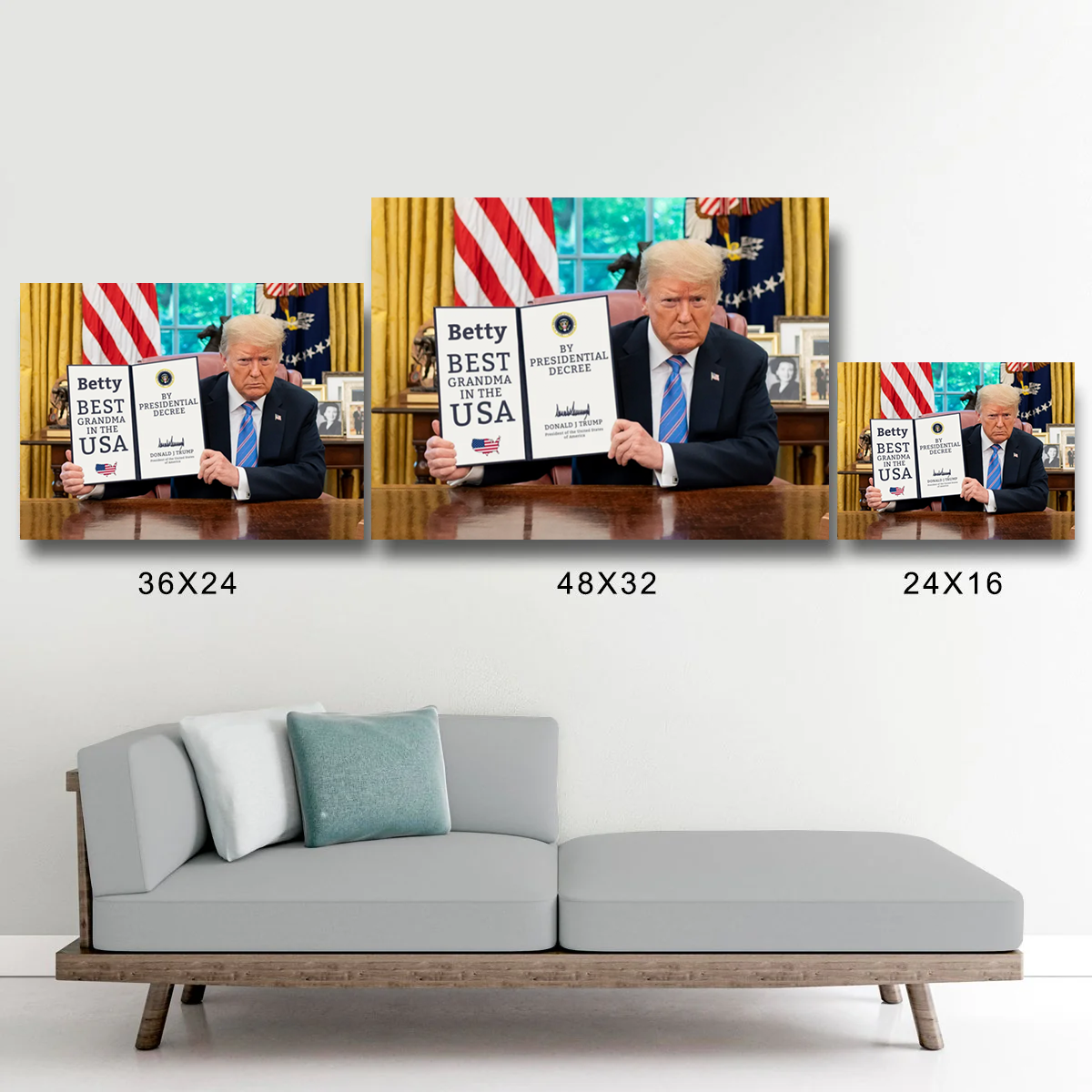 Best Grandma In The USA Custom Trump Canvas - Insert A Name (Makes A Great Gift)