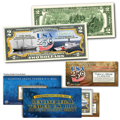 USA 250th Anniversary Military Bill Collectible $2 Bill Bundle [SAVE 10%] (Only 250 Available)
