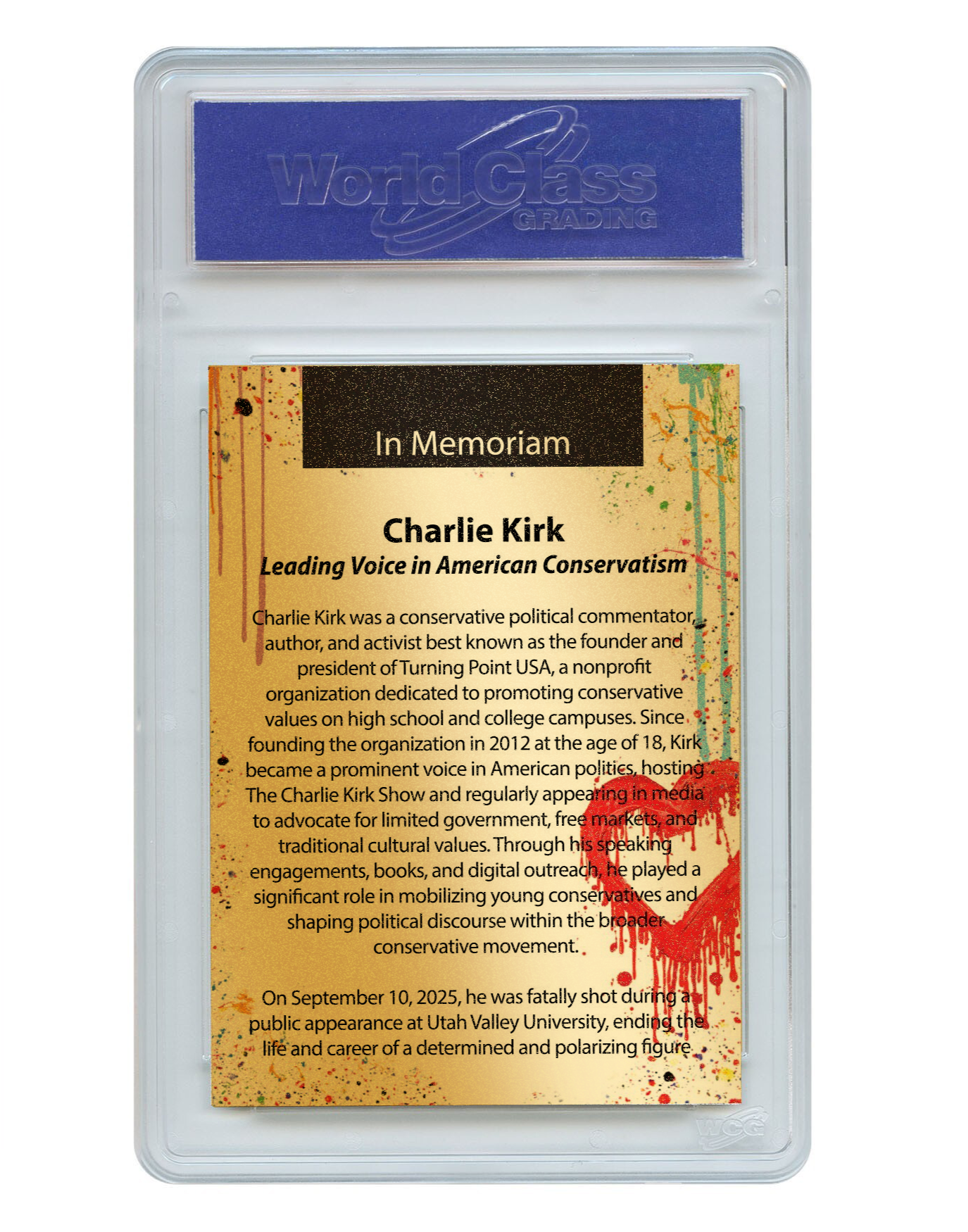 GOLD PEARL EDITION - Stronger Together Charlie Kirk Collectible Card - Only 250 Available - Individually Numbered