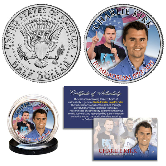 Charlie Kirk Presidential Medal Of Freedom JFK Half Dollar Coin