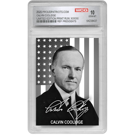 30th President Calvin Coolidge | Republican Presidents Trading Card Collection | Graded Gem Mint 10