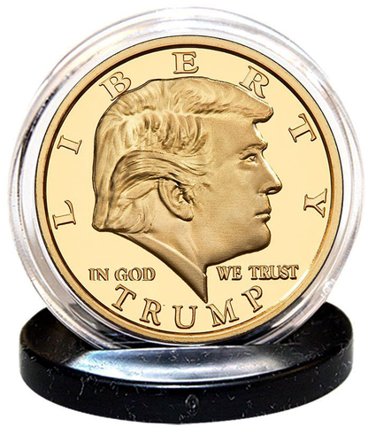 Donald Trump 2024 Christmas Liberty Proof Golden Coin