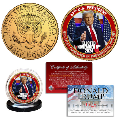 Trump & Melania - Greatest Comeback In History - President Trump Gold Coin