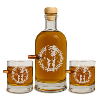Bulletproof Trump Whiskey Decanter Set
