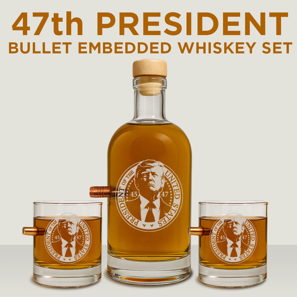 Bulletproof Trump Whiskey Decanter Set