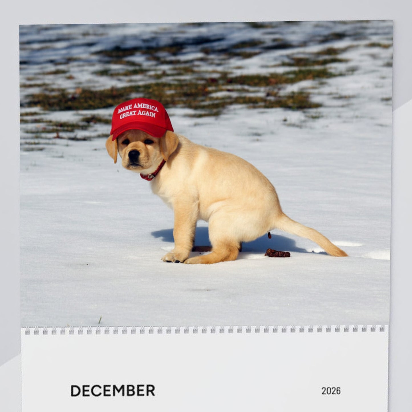 Pooping Pooches Owning Liberals 2026 Calendar - Funny Calendar & White Elephant Gag Gift