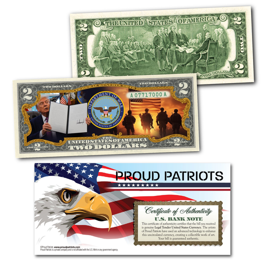Department of War Genuine Collectible $2 Bill