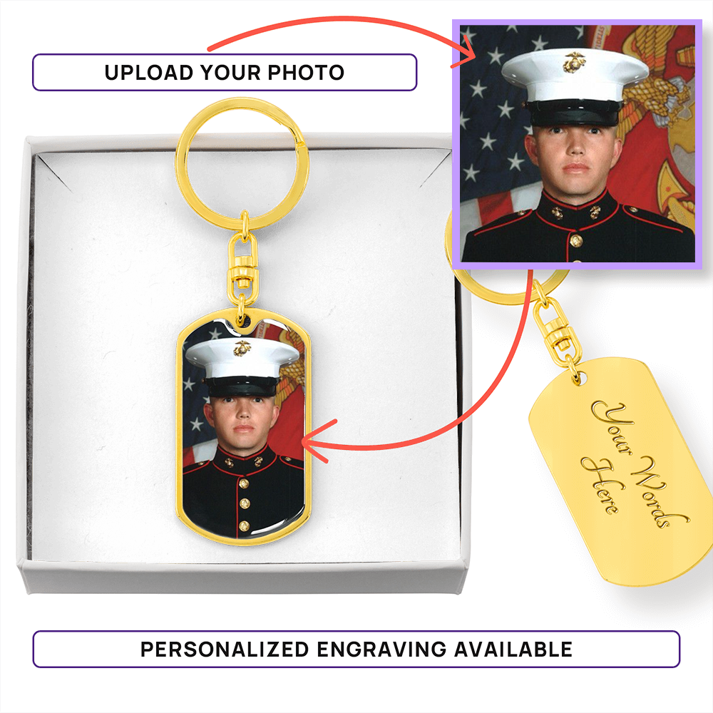 Customizable Dog Tag Keychain with Engraving