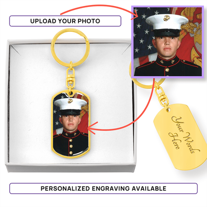 Customizable Dog Tag Keychain with Engraving