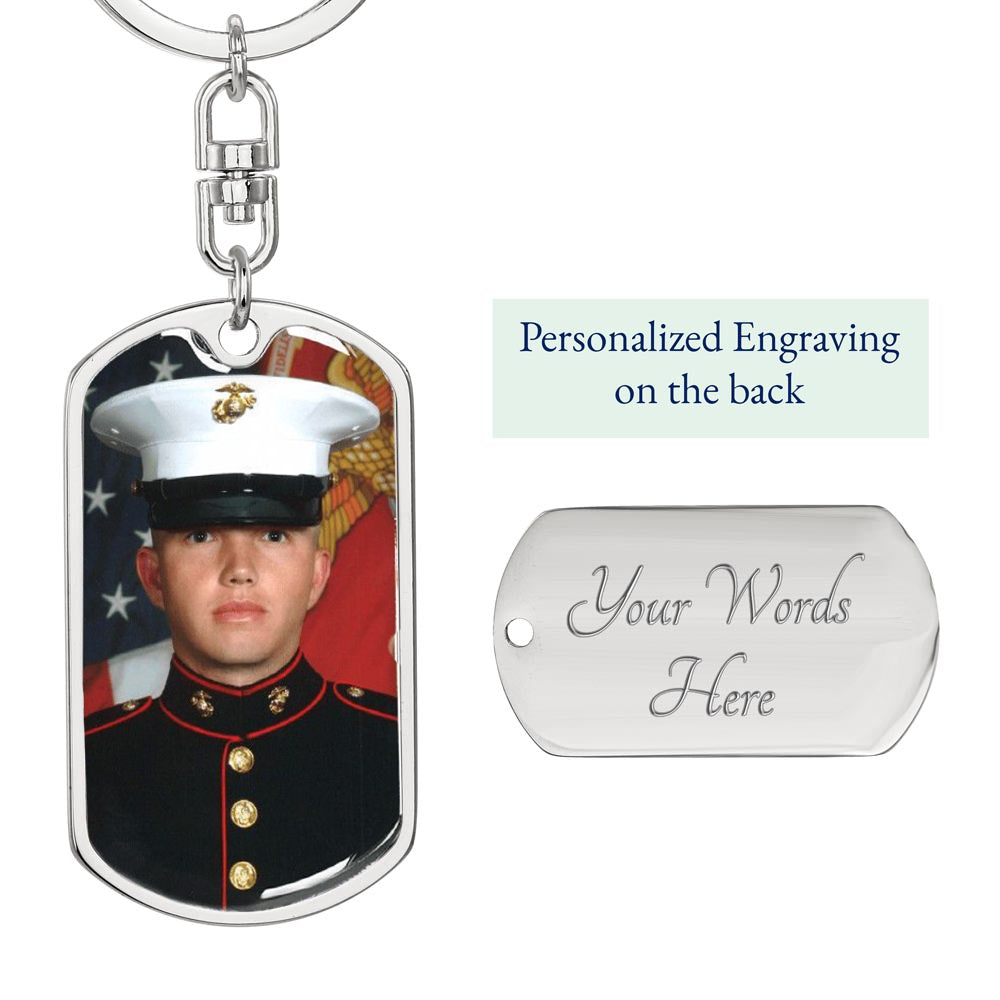 Customizable Dog Tag Keychain with Engraving