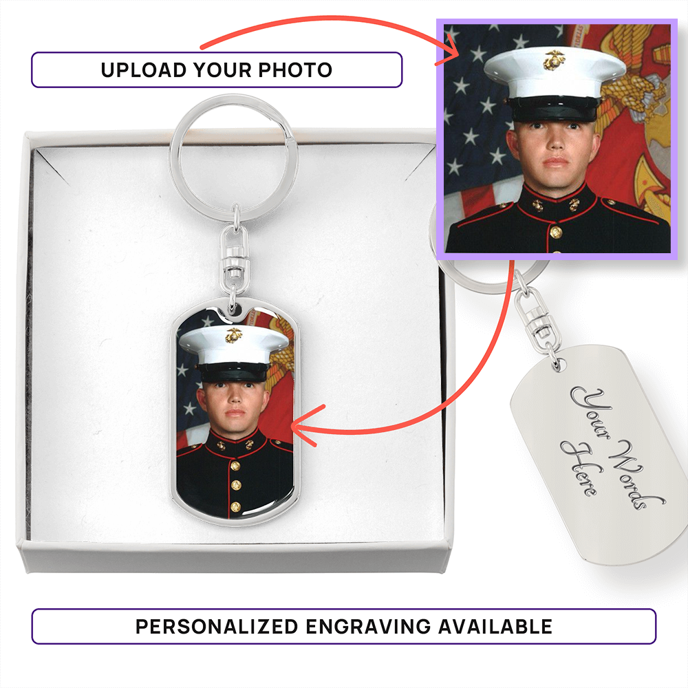Customizable Dog Tag Keychain with Engraving