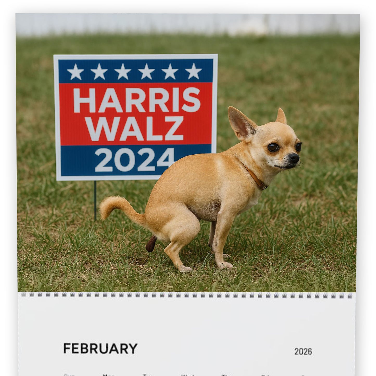 Pooping Pooches Owning Liberals 2026 Calendar - Funny Calendar & White Elephant Gag Gift