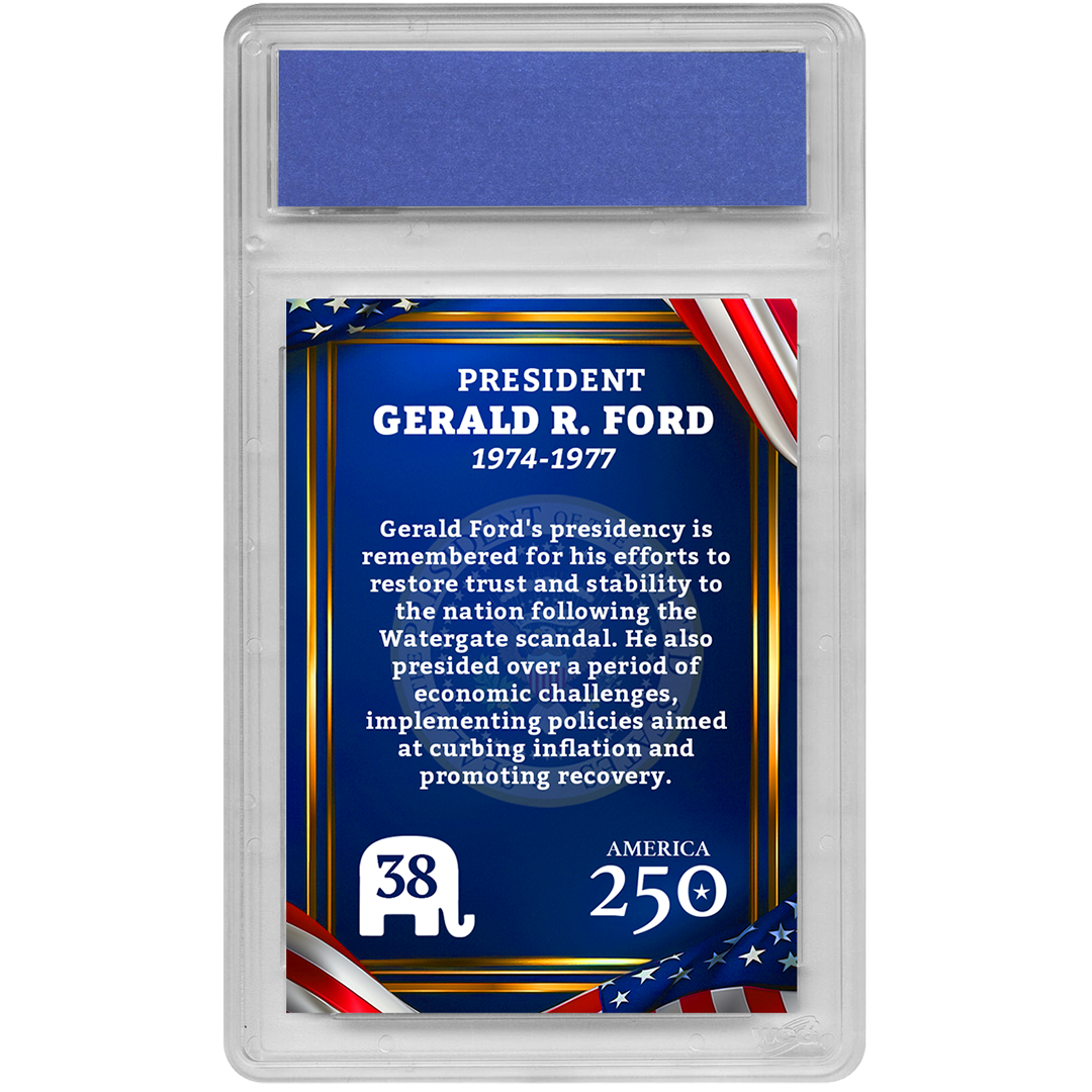 38th President Gerald Ford | Republican Presidents Trading Card Collection | Graded Gem Mint 10