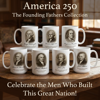 America 250th Founding Fathers All 7 Coffee Mugs (11oz) - Save 20%