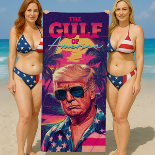 Gulf of America Vintage-Style Beach Towel