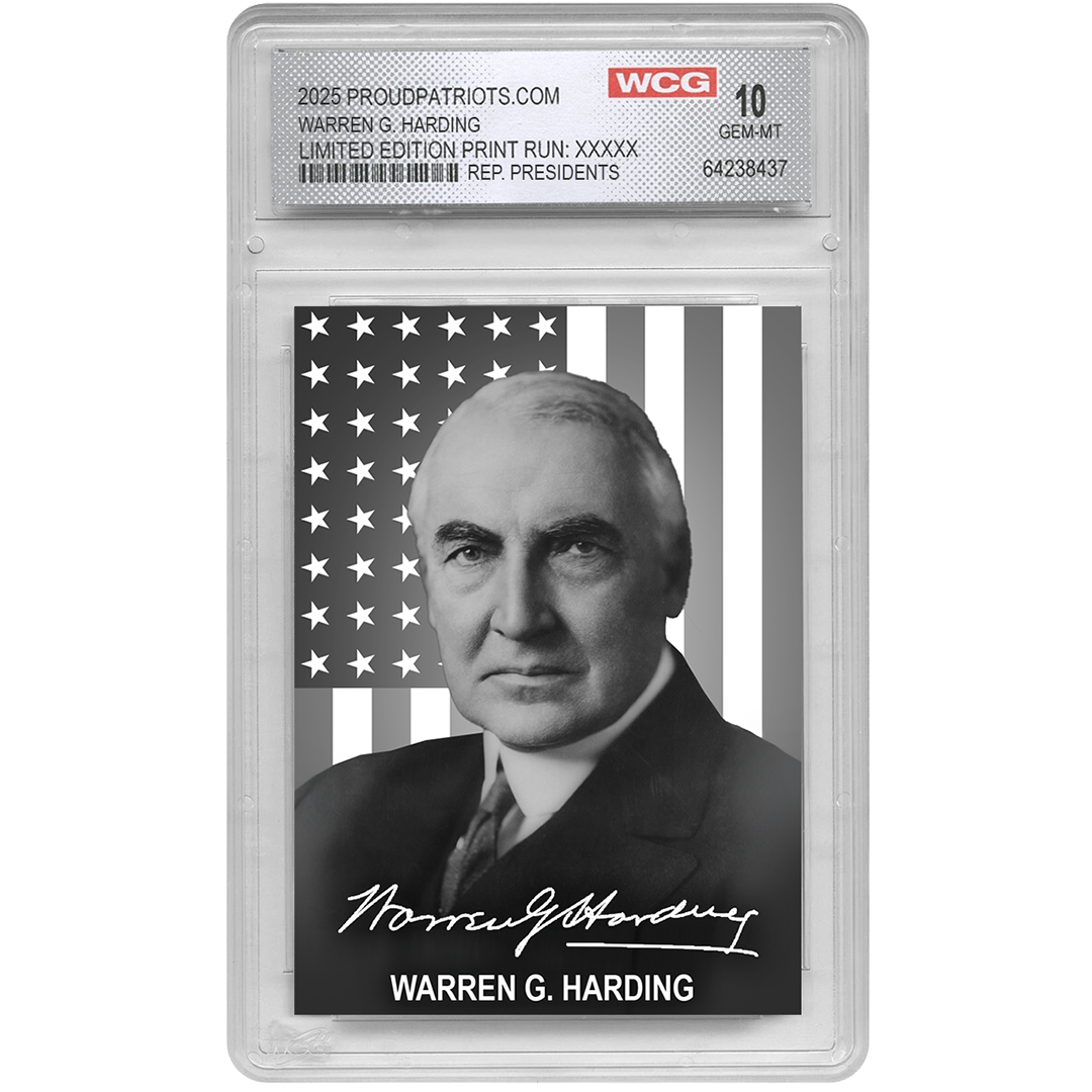 29th President Warren G. Harding | Republican Presidents Trading Card Collection | Graded Gem Mint 10