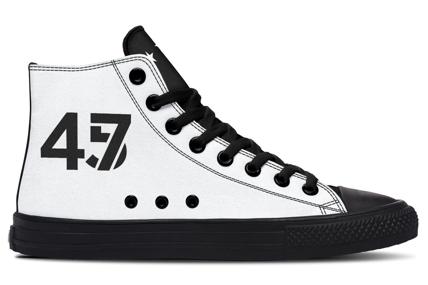 White and Black MAGA Hightops