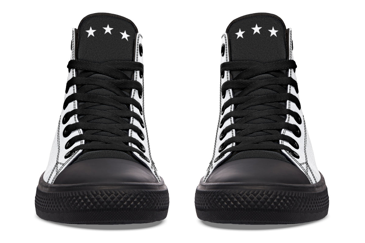 White and Black MAGA Hightops