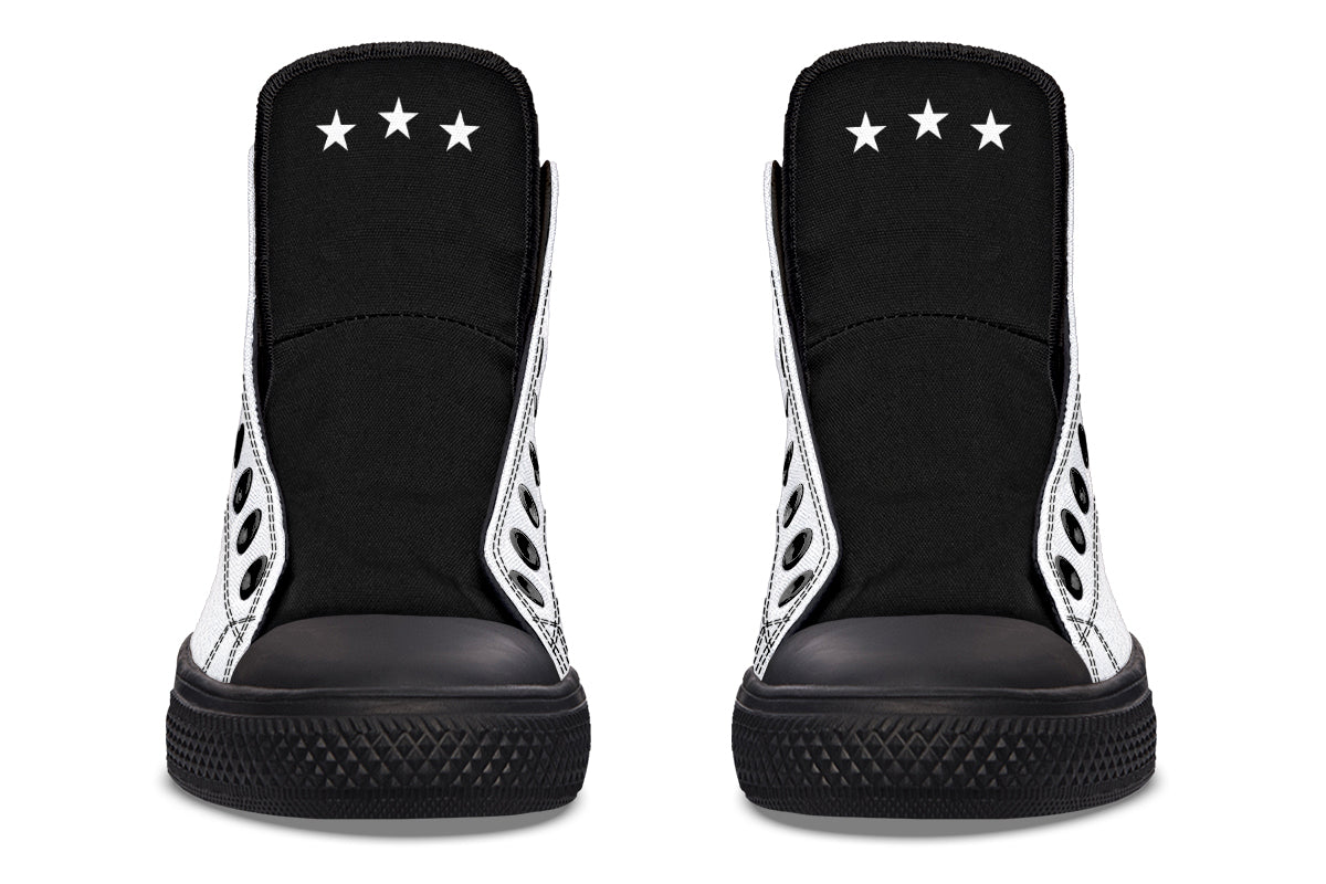 White and Black MAGA Hightops