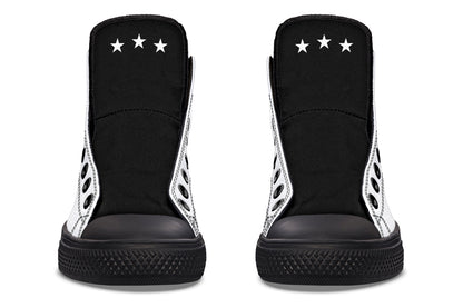 White and Black MAGA Hightops