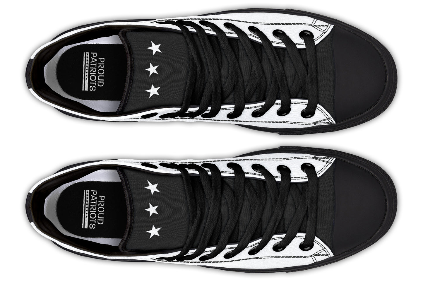 White and Black MAGA Hightops