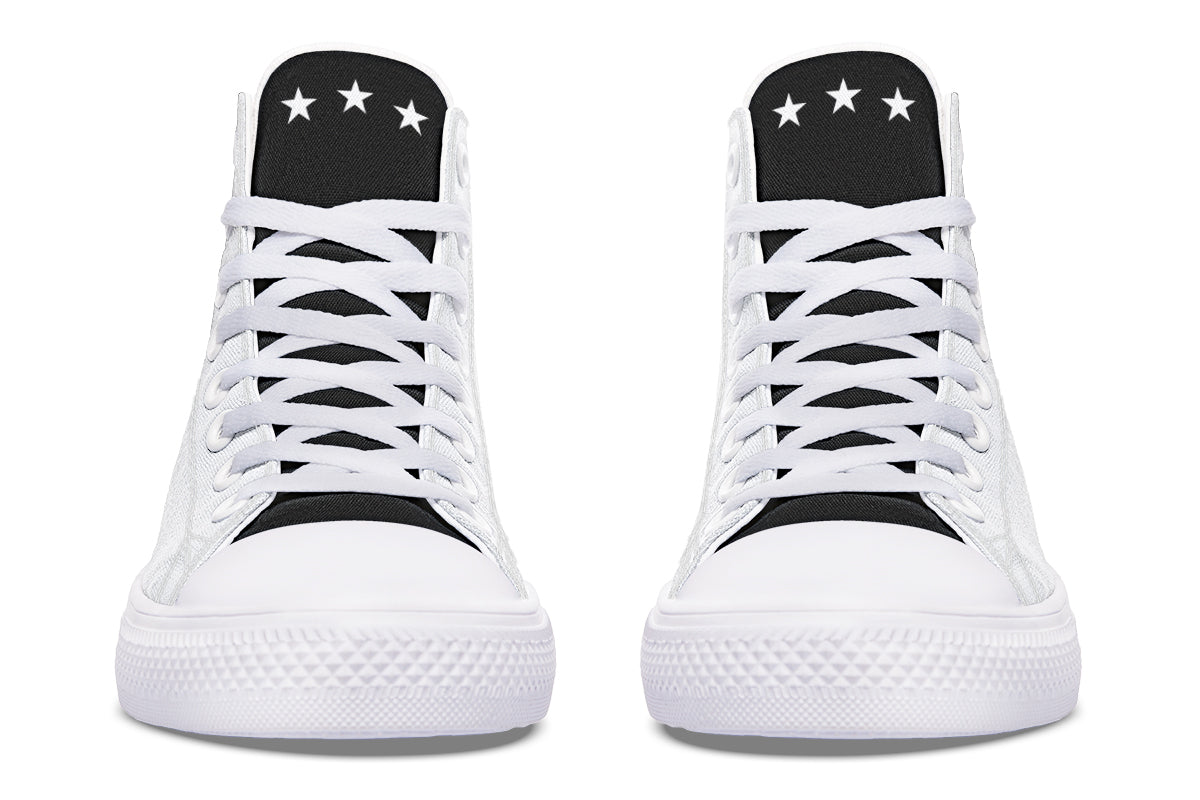 White and Black MAGA Hightops