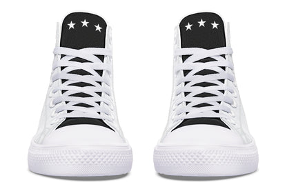 White and Black MAGA Hightops
