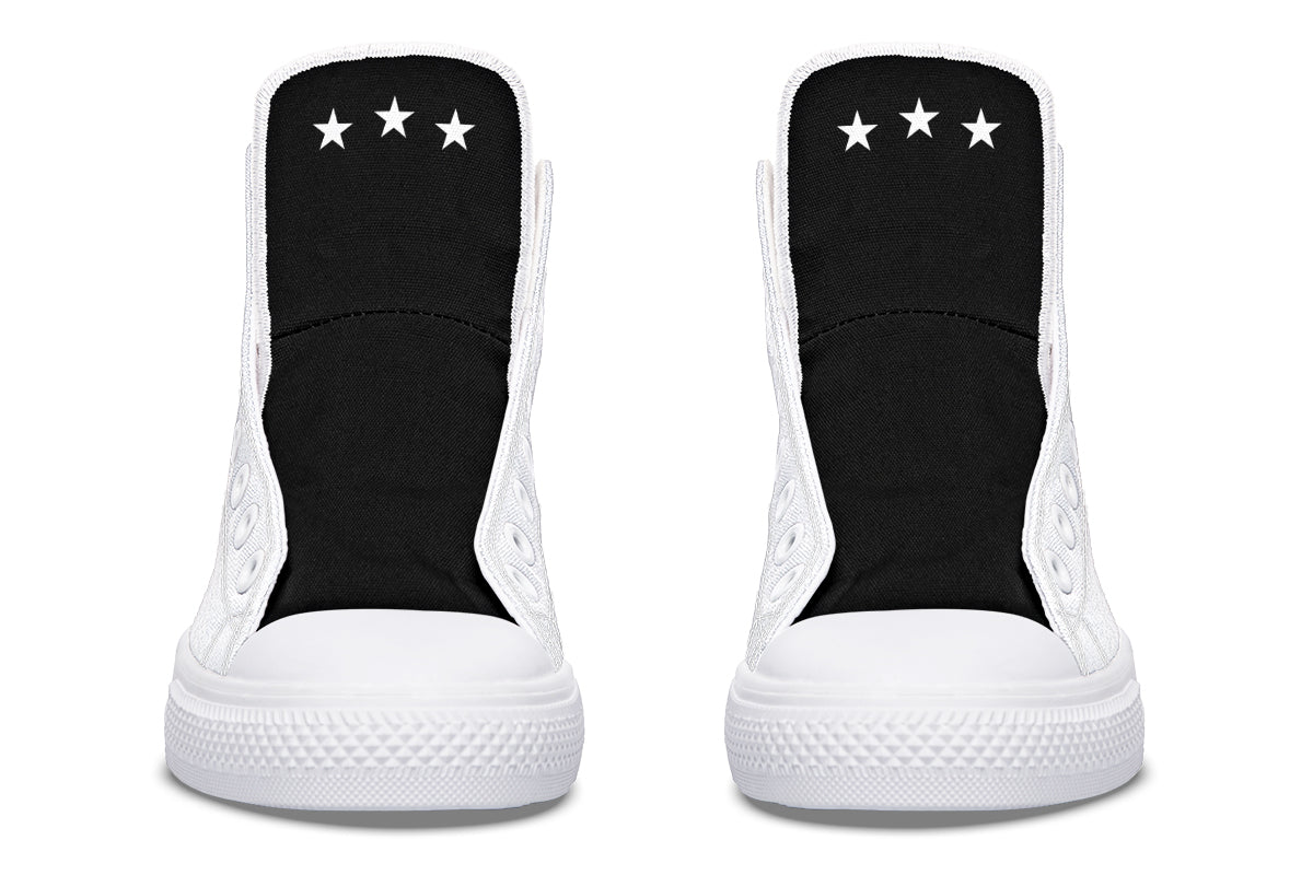 White and Black MAGA Hightops