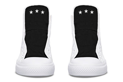 White and Black MAGA Hightops