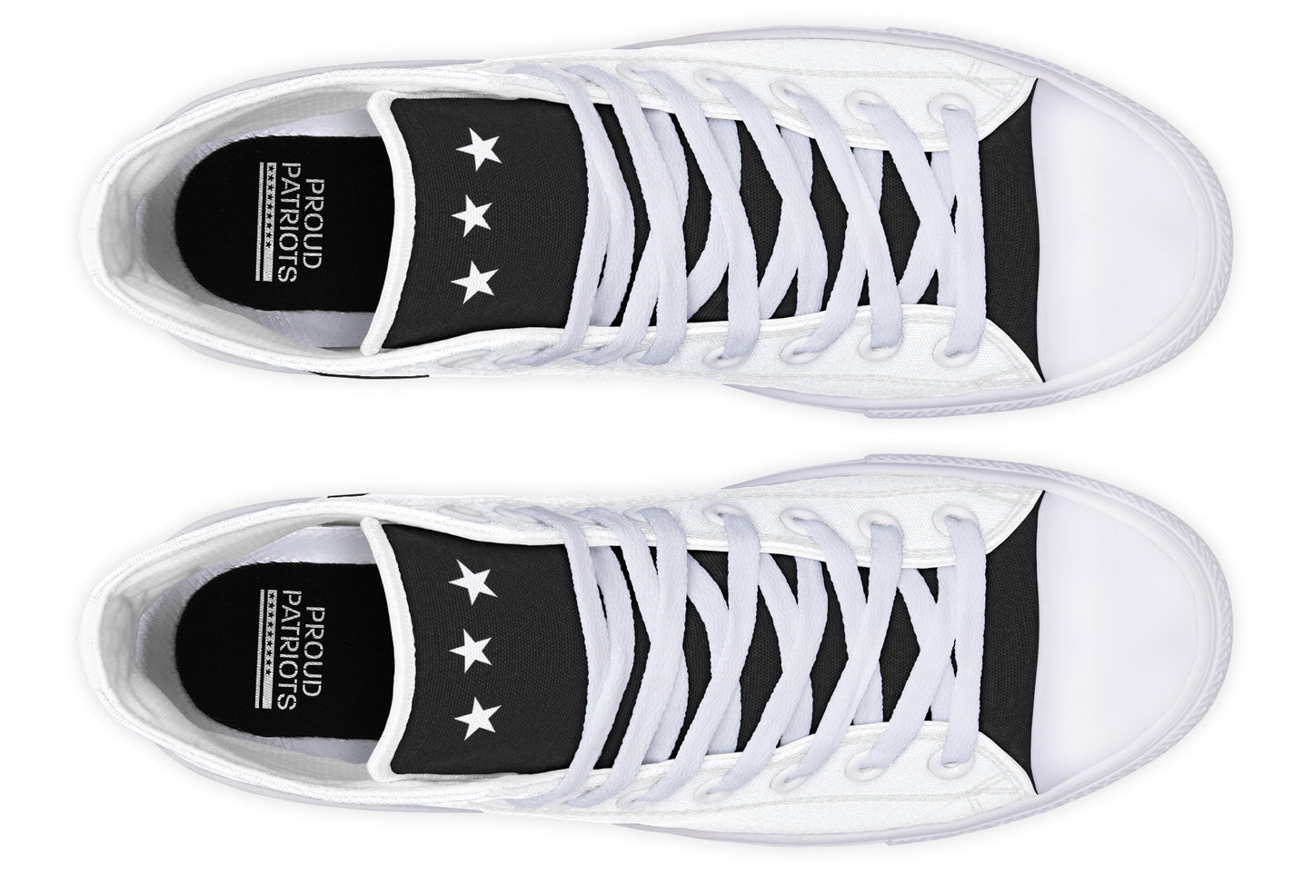 White and Black MAGA Hightops