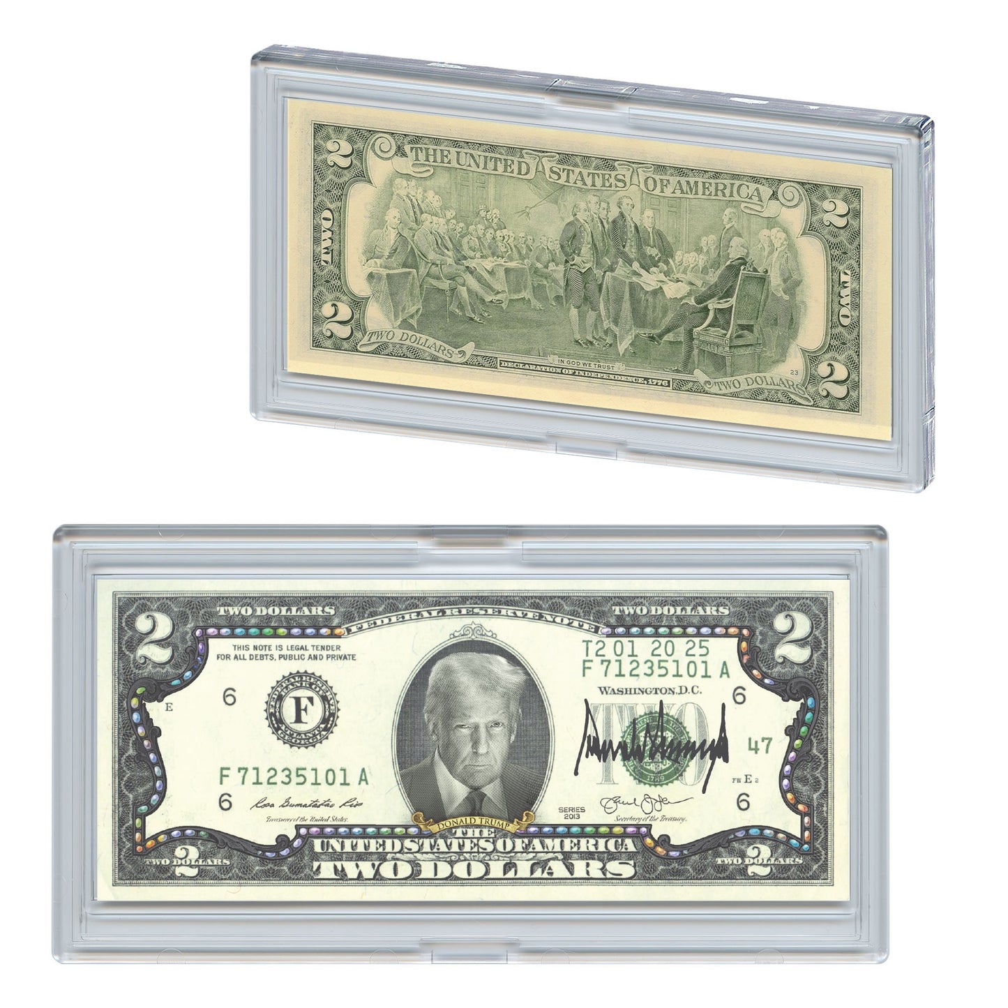 [POLYCHROMATIC BORDER] Only 10 Available | 47th President Donald Trump $2 Bill - Genuine Legal Tender