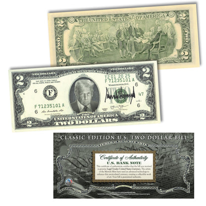 47th President Donald Trump $2 Bill - Genuine Legal Tender