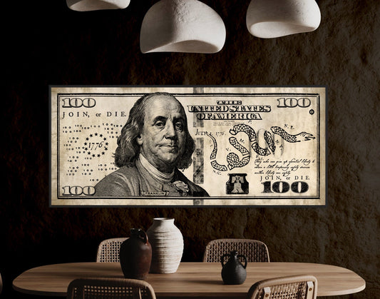 Join or DIE 100 Bill (Rolled Paper Only - You Must Get This Framed Yourself)