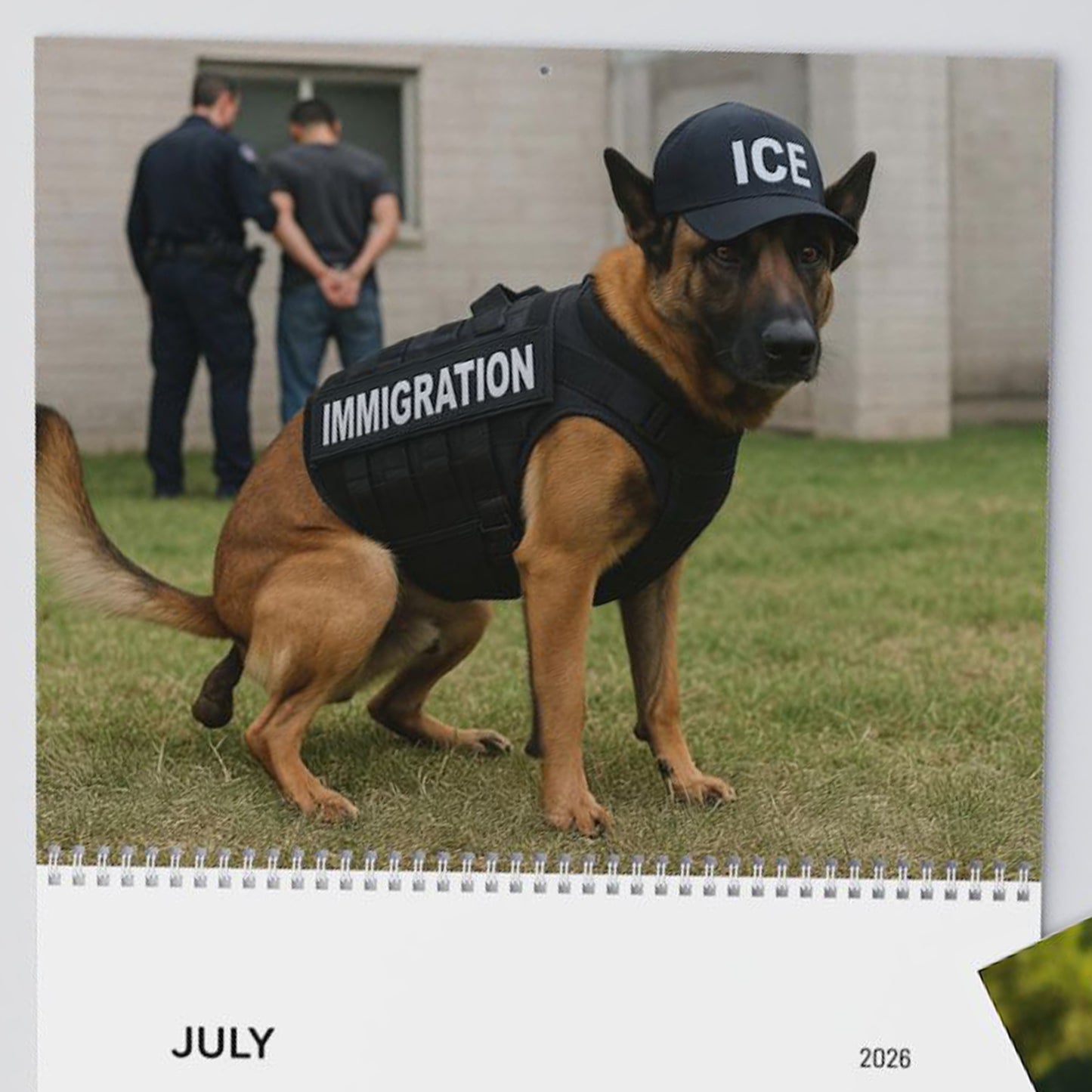 Pooping Dogs Owning Liberals 2026 Calendar - Funny Calendar & White Elephant Gag Gift Calendar