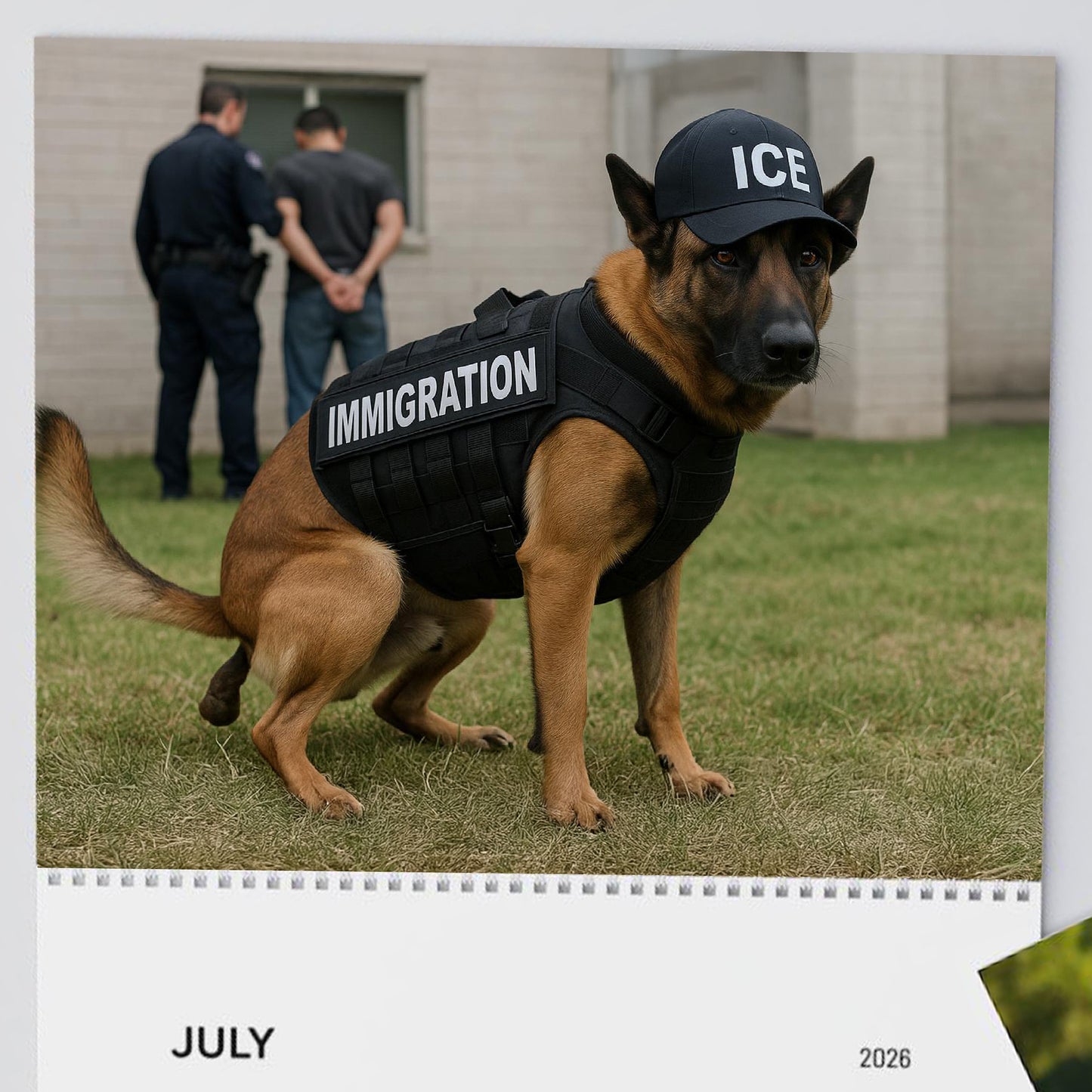 Pooping Pooches Owning Liberals 2026 Calendar - Funny Calendar & White Elephant Gag Gift