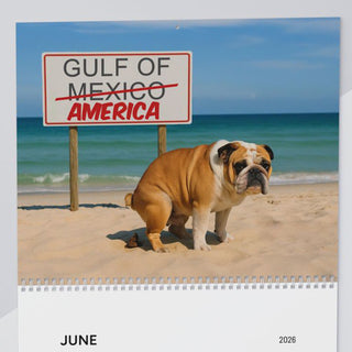 Pooping Dogs Owning Liberals 2026 Calendar - Funny Calendar & White Elephant Gag Gift Calendar